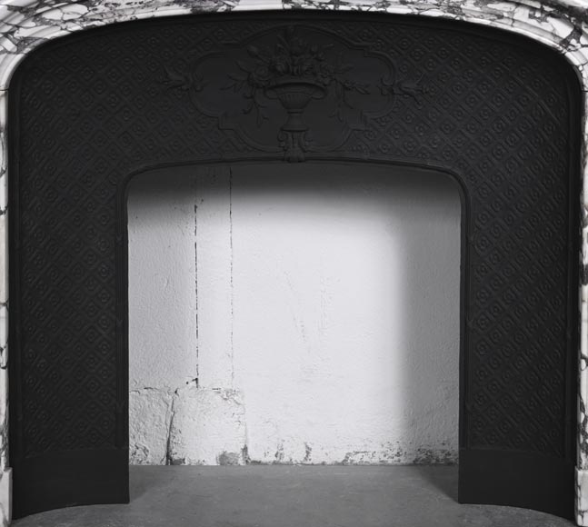 Cheminée de style Régence en marbre brèche violette Cheminée de style Régence en marbre brèche violette-9