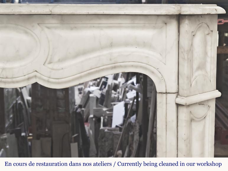 Cheminée de style Louis XV modèle Pompadour, en marbre de Carrare Cheminée de style Louis XV modèle Pompadour, en marbre de Carrare-6