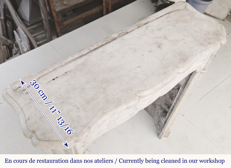 Cheminée de style Louis XV modèle Pompadour, en marbre de Carrare Cheminée de style Louis XV modèle Pompadour, en marbre de Carrare-8