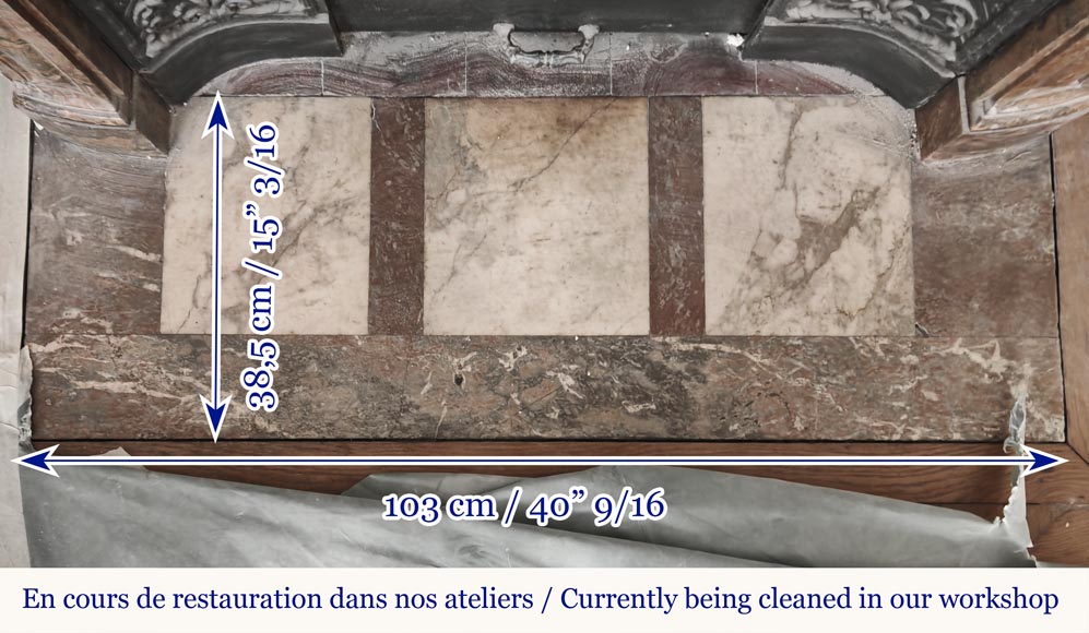 Cheminée de style Régence en marbre rouge Cheminée de style Régence en marbre rouge-7