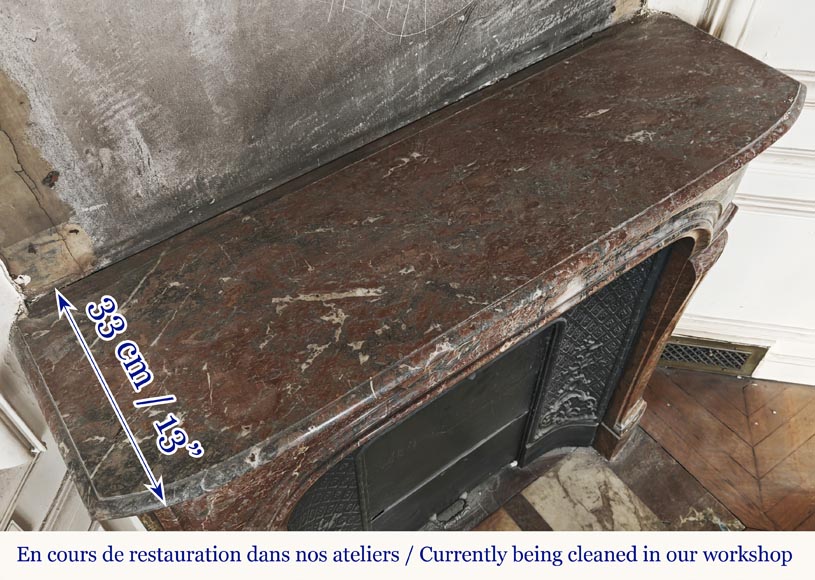 Cheminée de style Régence en marbre rouge Cheminée de style Régence en marbre rouge-8