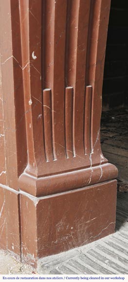 Cheminée de style Régence en marbre Rouge Cheminée de style Régence en marbre Rouge-4