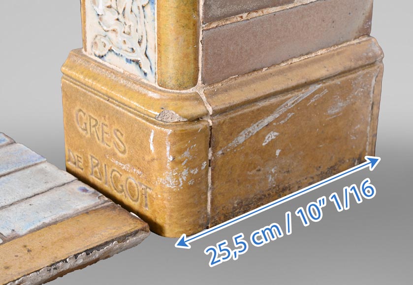 Cheminée en grès émaillé, signée “Grès de Bigot”, Cheminée en grès émaillé, signée “Grès de Bigot”, -7