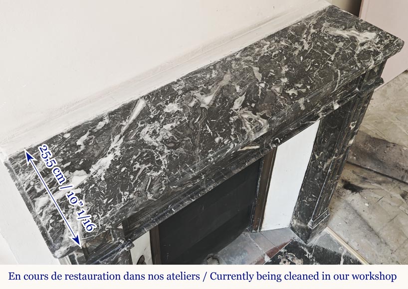 Cheminée d'époque Louis XVI en marbre gris Saint Anne Cheminée d'époque Louis XVI en marbre gris Saint Anne-6