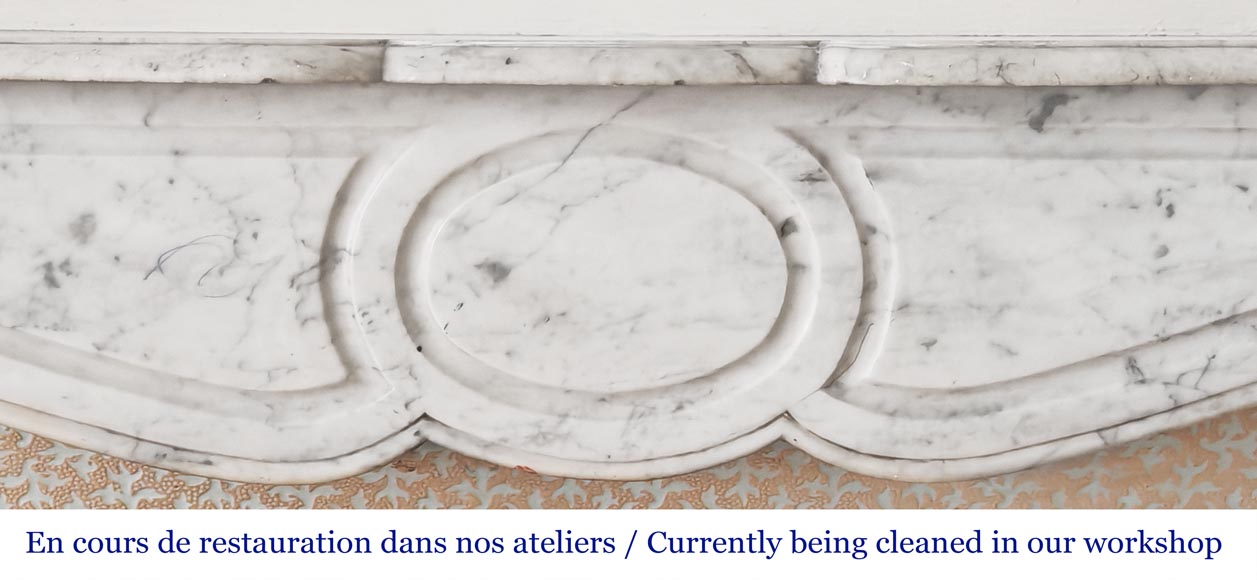 Cheminée de style Louis XV modèle Pompadour en marbre de Carrare Cheminée de style Louis XV modèle Pompadour en marbre de Carrare-1