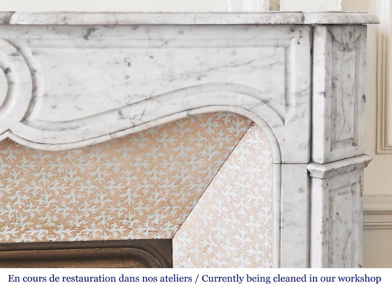 Cheminée de style Louis XV modèle Pompadour en marbre de Carrare Cheminée de style Louis XV modèle Pompadour en marbre de Carrare-6