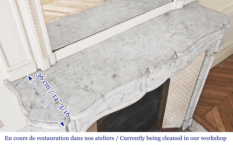 Cheminée de style Louis XV modèle Pompadour en marbre de Carrare Cheminée de style Louis XV modèle Pompadour en marbre de Carrare-9