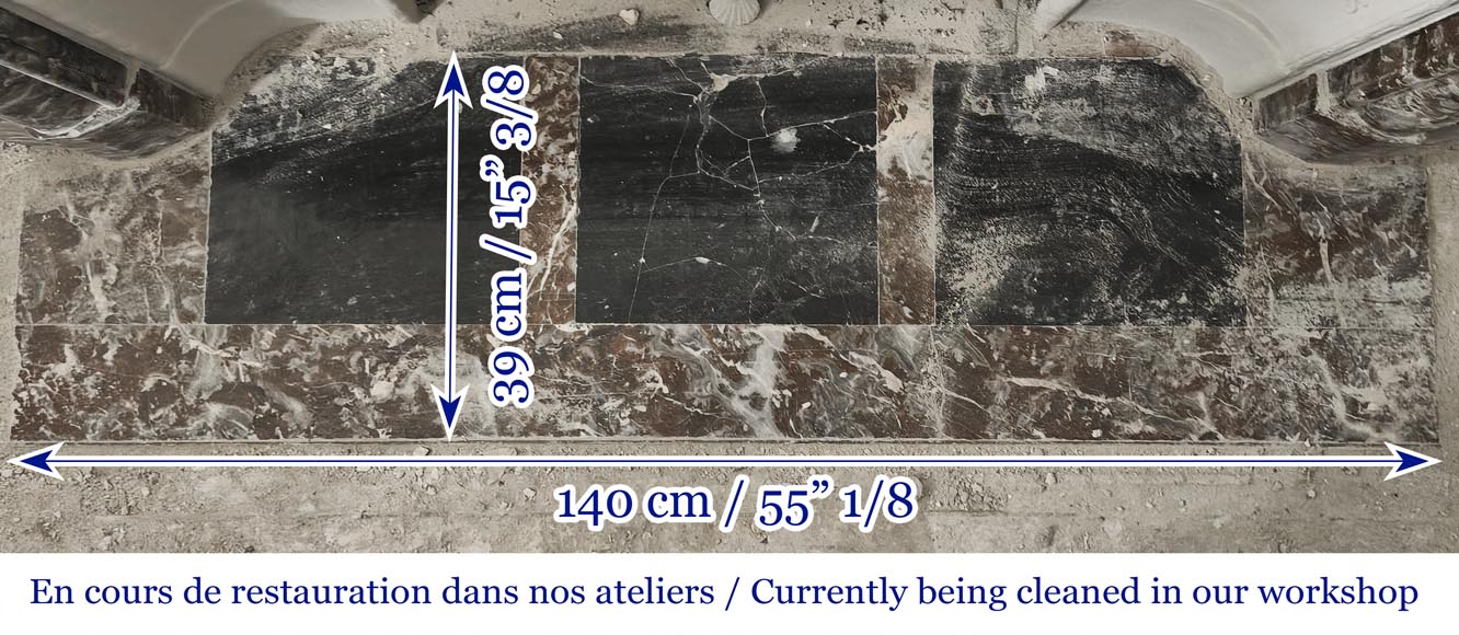 Cheminée de style Louis XIV à boudin, en marbre Rouge Royal Cheminée de style Louis XIV à boudin, en marbre Rouge Royal-8