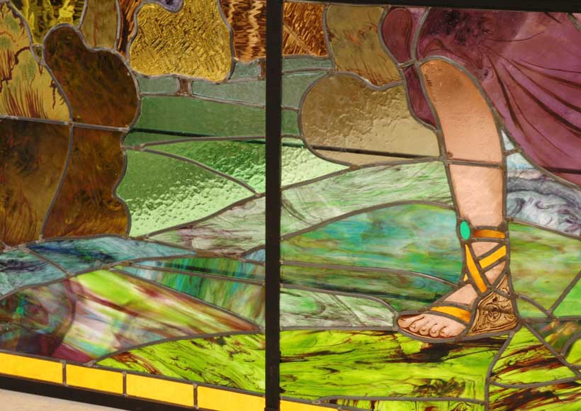 Vitrail de Thomas de 1915, représentant Diane Chasseresse Vitrail de Thomas de 1915, représentant Diane Chasseresse-6