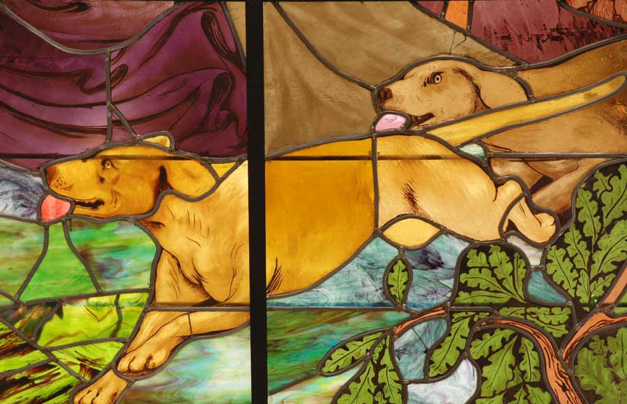 Vitrail de Thomas de 1915, représentant Diane Chasseresse Vitrail de Thomas de 1915, représentant Diane Chasseresse-7