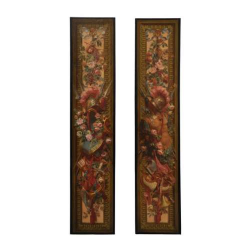 Carton pour deux panneaux d'entre-fenêtre en tapisserie