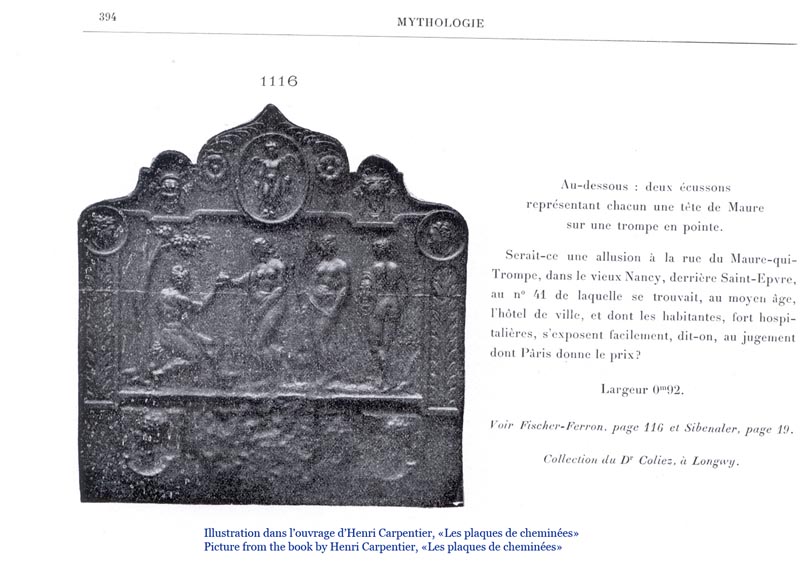 Plaque de cheminée du XVIè siècle au Jugement de Pâris Plaque de cheminée du XVIè siècle au Jugement de Pâris-6