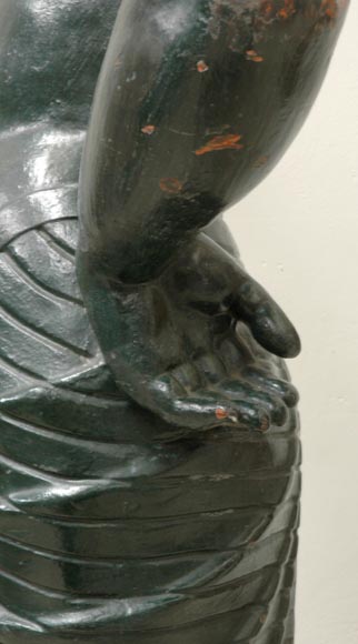 Torchère en fonte à la jeune fille égyptienne Torchère en fonte à la jeune fille égyptienne-5