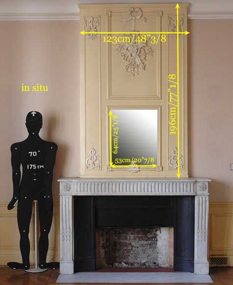 Trumeau d'époque Louis XVI à attributs de musique Trumeau d'époque Louis XVI à attributs de musique-4