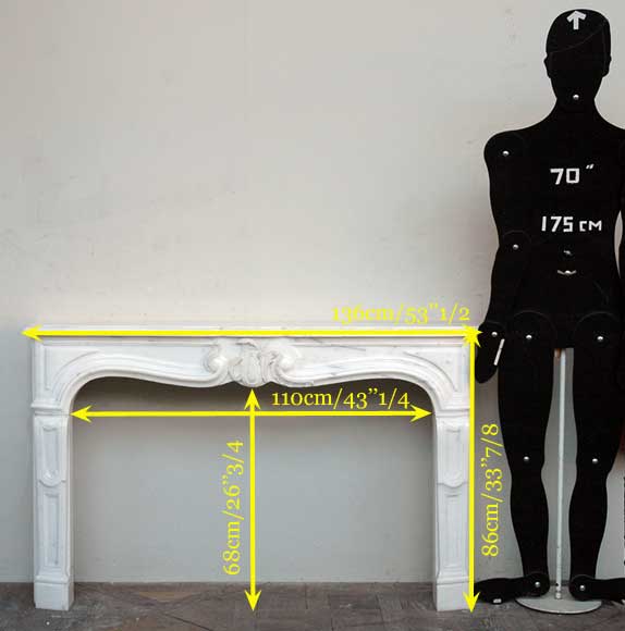 Cheminée en marbre demi-statuaire, fabrication 1960 Cheminée en marbre demi-statuaire, fabrication 1960-7