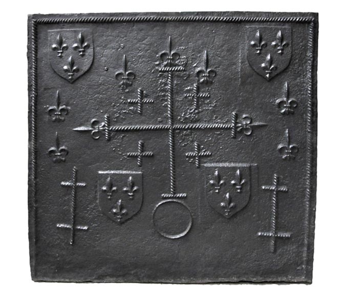 Plaque de cheminée d'époque gothique Plaque de cheminée d'époque gothique-0