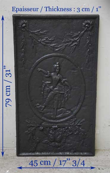 Plaque de cheminée ancienne à la danseuse Plaque de cheminée ancienne à la danseuse-5