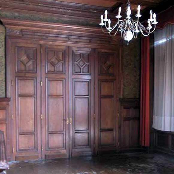 Double pièce de boiseries en acajou.-0