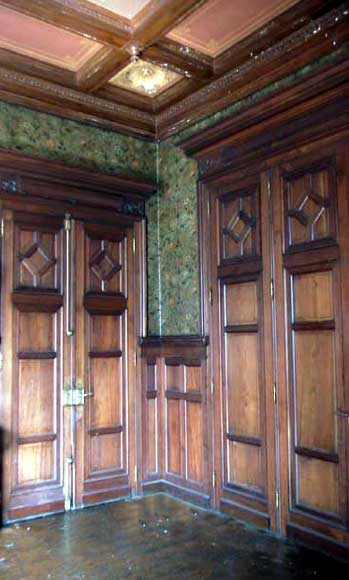 Double pièce de boiseries en acajou.-1