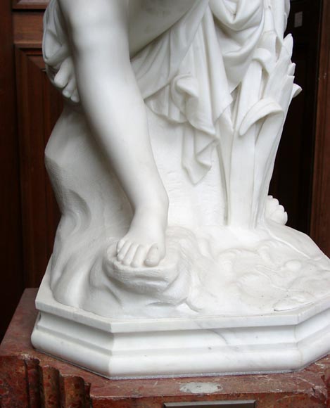 « LE PETIT PECHEUR » Sculpture en marbre de Charles JANSON exposée au Salon de 1859.   -3