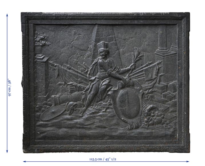 Plaque de cheminée ancienne aux Armes de la Ville de Metz-7