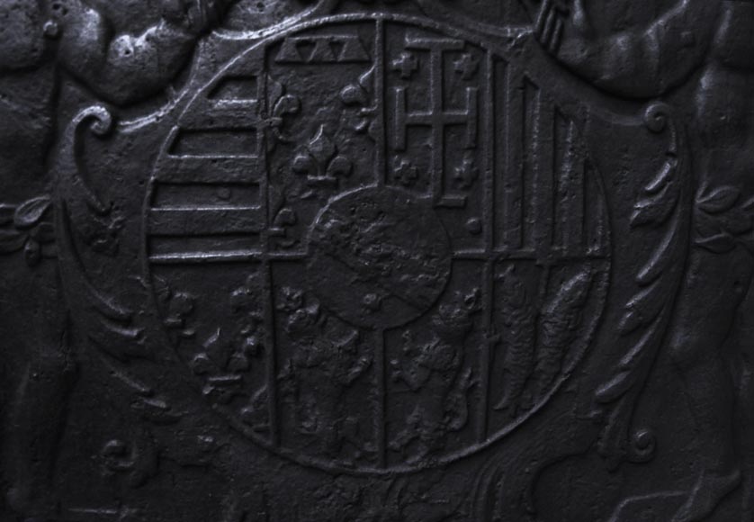 Plaque de cheminée ancienne aux armes de Léopold Ier, Duc de Lorraine-1