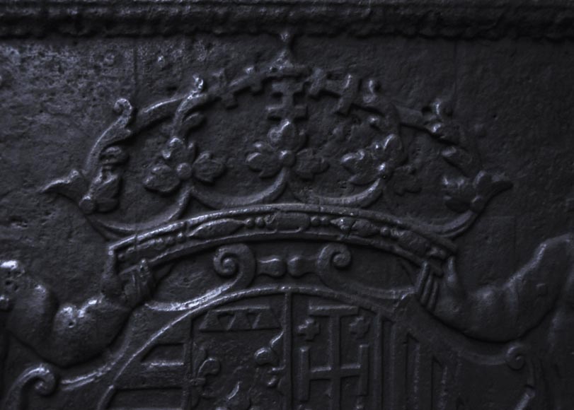 Plaque de cheminée ancienne aux armes de Léopold Ier, Duc de Lorraine-2