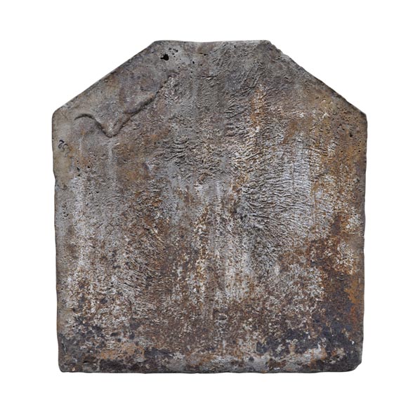 Belle plaque de cheminée ancienne du XVIIIè siècle aux Armes de France et de Navarre-6