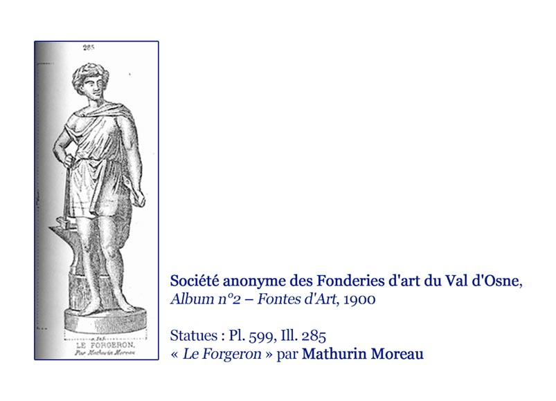 Mathurin MOREAU (1822 – 1912) (d'après), Le Forgeron, Sculpture en fonte de fer d'après un modèle pour les Fonderies d'art du Val d'Osne.-8