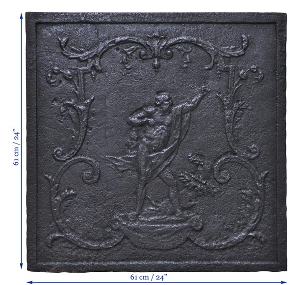 Plaque de cheminée du XIXè siècle avec figure masculine 
