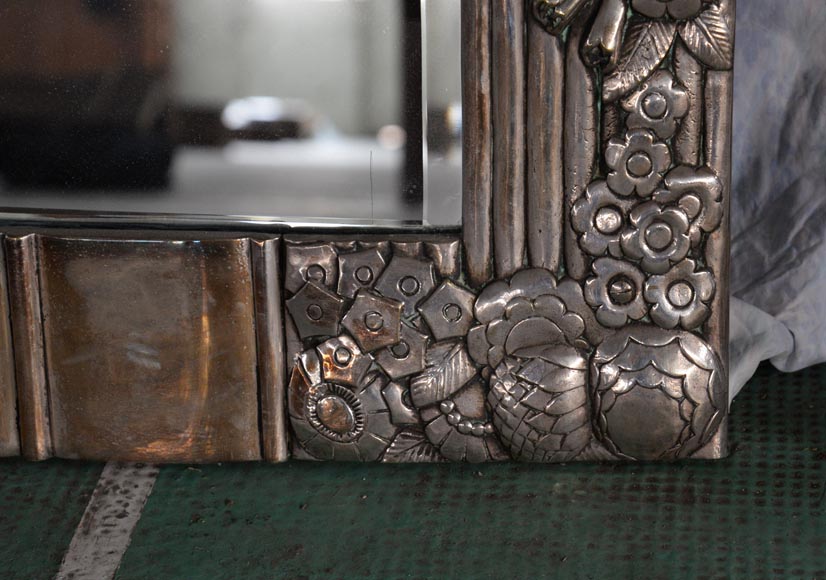 Miroir Ovale Argenté, Art Nouveau – 1900 | Antiquités Lecomte