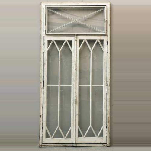 Fenêtre vitrée en bois d'époque Restauration