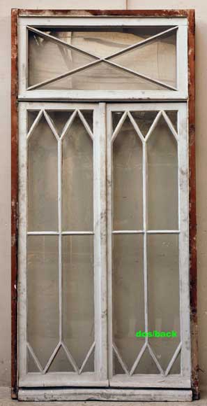 Fenêtre vitrée en bois d'époque Restauration -7