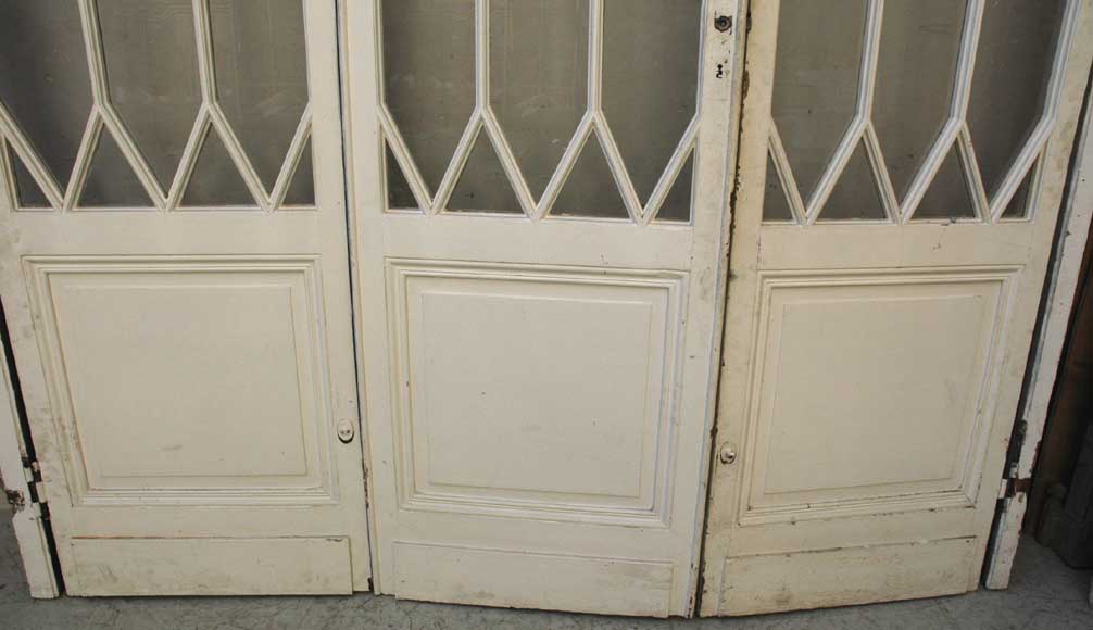 Portes vitrées en bois d'époque Restauration-3