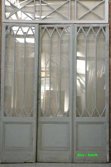 Portes vitrées en bois d'époque Restauration-10
