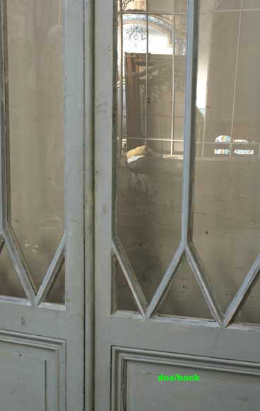 Portes vitrées en bois d'époque Restauration-12