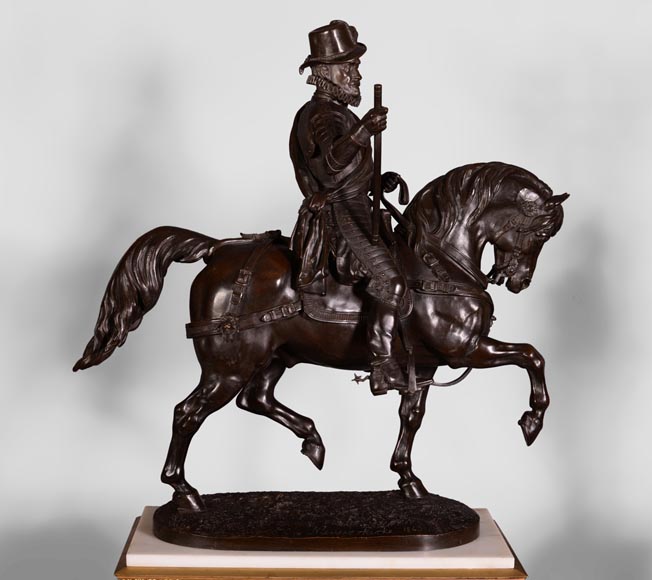 Alfred Émile O'Hara de Nieuwerkerke - Statue équestre de Guillaume Ier le Taciturne,  Prince d’Orange Nassau et deux candélabres aux hallebardiers d’après Carlo Marochetti-2