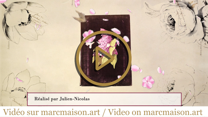 Julien-Nicolas RIVART (1802-1867) - Porte-document en velours mauve à décor de marqueterie de porcelaine-0