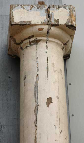 Paire de colonnes en bois  du XVIIIe siècle-2