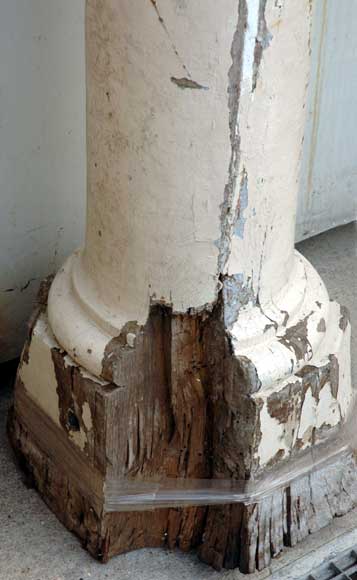 Paire de colonnes en bois  du XVIIIe siècle-5