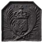 Plaque de cheminée ancienne aux armes de France datée de 1659