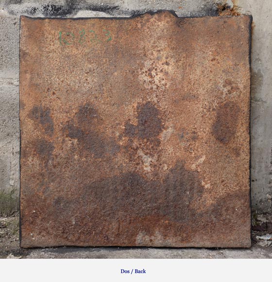 Plaque de cheminée ancienne représentant les Damnés brûlant en Enfer -7