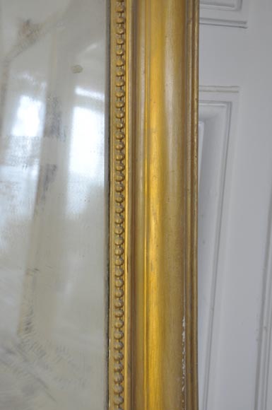 Petit trumeau ancien de style Louis XV peint aux perles-3