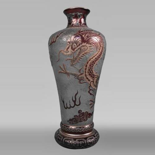 Cristallerie Saint-Louis, Vase au dragon, avant 1900