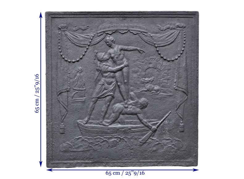 La descente aux Enfers d'Enée - Plaque de cheminée ancienne de style Louis XVI -8