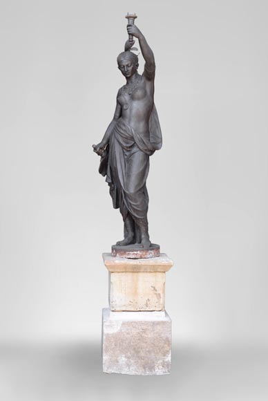 Val d'Osne Foundry - Beautiful pair of statues with Indians made of cast iron _fr