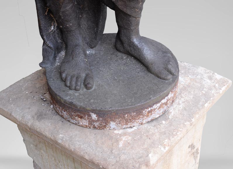 Fonderie du Val d'Osne - Belle paire de statues aux indiens en fonte -15