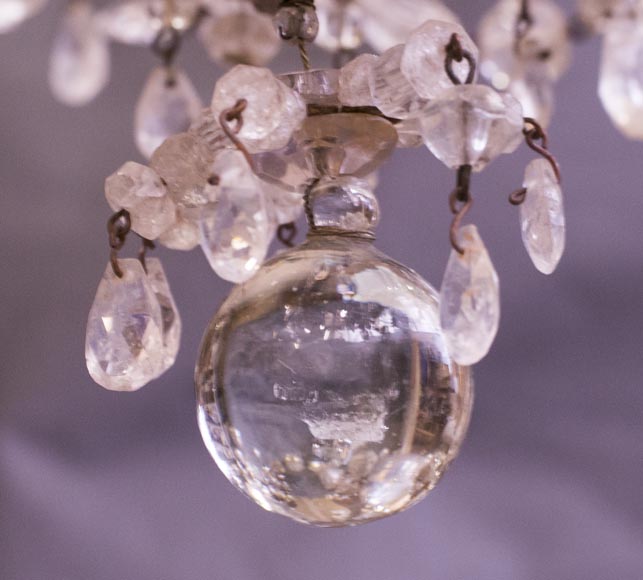 Lustre De Style Louis XVI En Bronze Et Pendeloques De Cristal XIX Siecle 29680 Lustre De Style Louis XVI En Bronze Et Pendeloques De Cristal XIX Siecle 29680