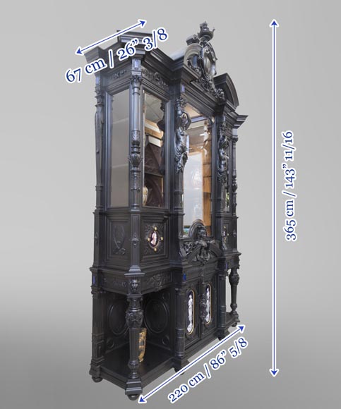 Henri LEMOINE, Maison LEMOINE, LEMARCHAND ET Edmond BÉRANGER, Exceptionnelle bibliothèque de style Renaissance 