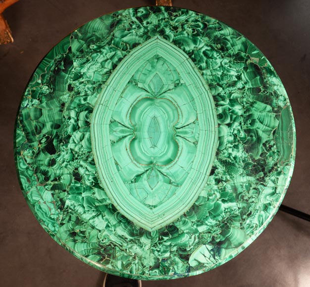 Guéridon en bronze doré et malachite, fin du XIXe siècle-1